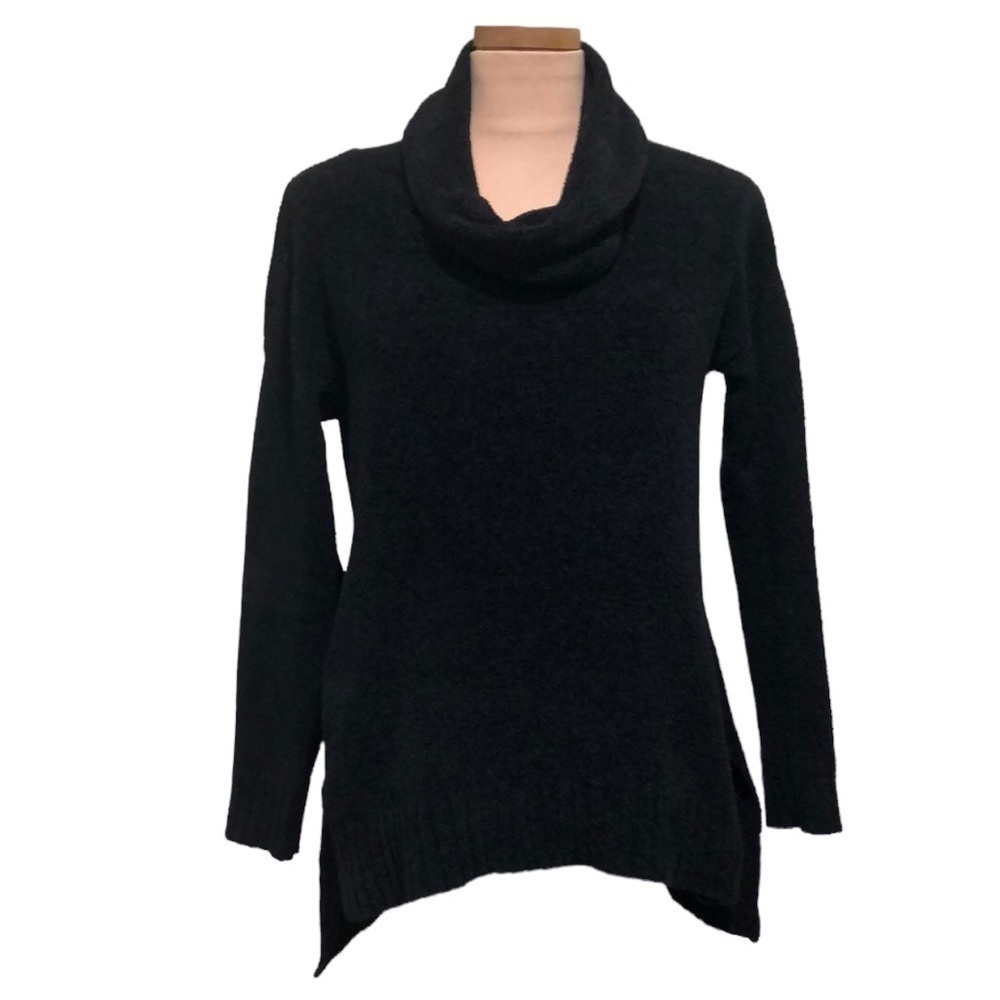 For The Republic Saks Fifth Avenue Sweater Size Medium Black Chenille Cowl Neck